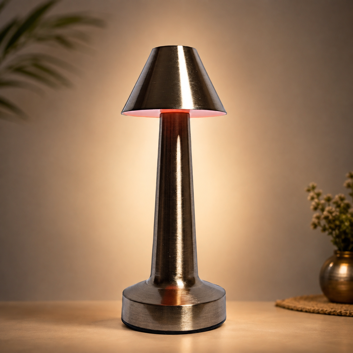 Lumiere Antique Gold Rechargeable Table Lamp