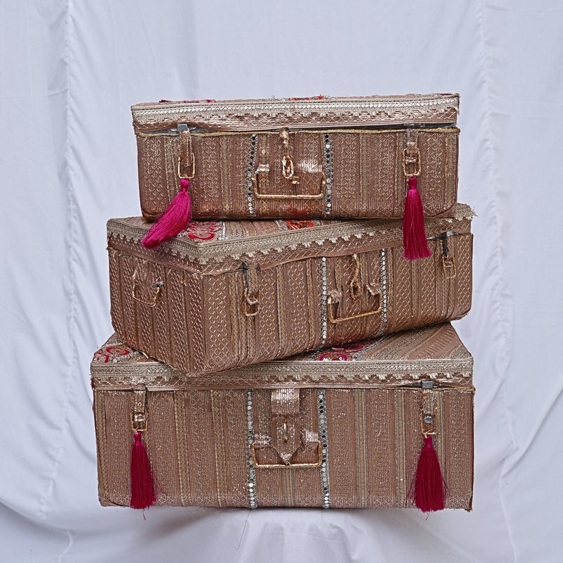 Decorated Lace Trunks - Set Of 3