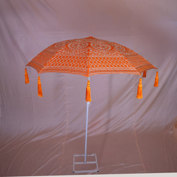 Embroidery Work Umbrella - Orange