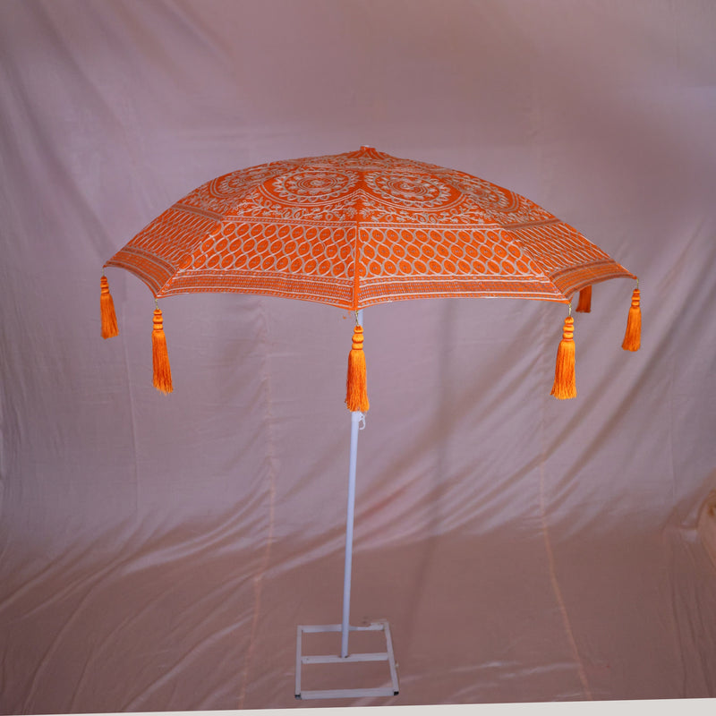 Embroidery Work Umbrella - Orange