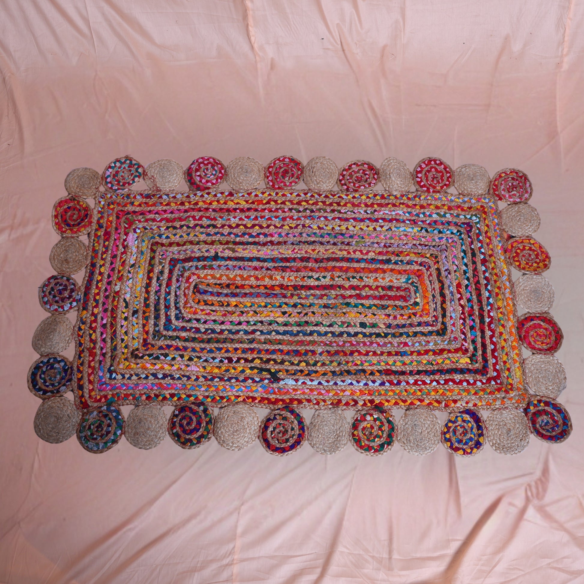 Multicolour Designer Jute Carpet