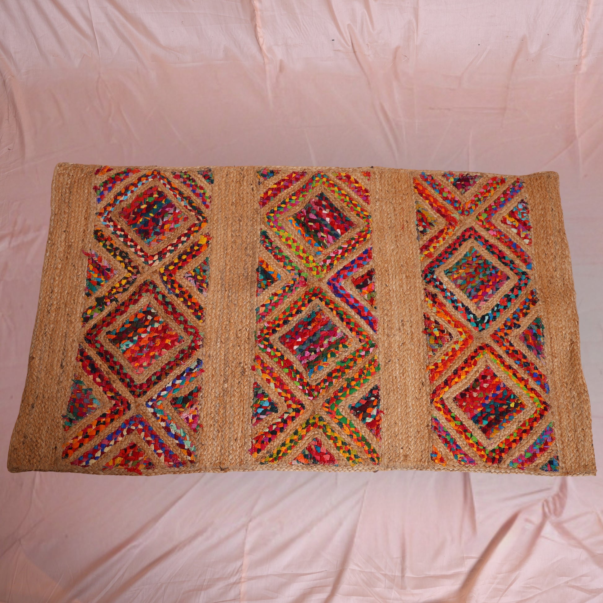 Multicolour Diamond - Rectangle Jute Carpet