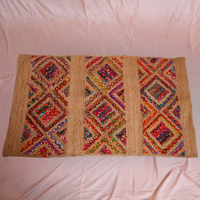 Multicolour Diamond - Rectangle Jute Carpet